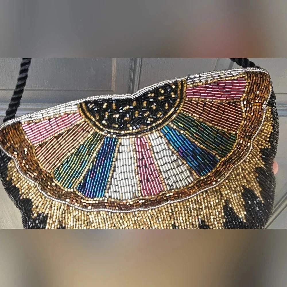 Vintage Hand Beaded Evening Crossbody Bag EUC - Picture 2 of 16